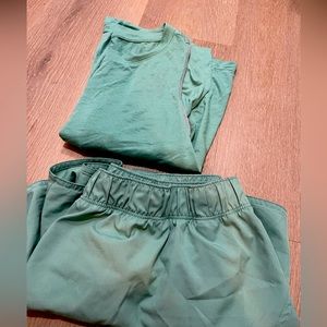 Matching Workout Set - Teal Tank and Shorts